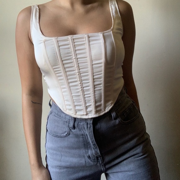 cream/yellow corset top - Picture 3 of 3